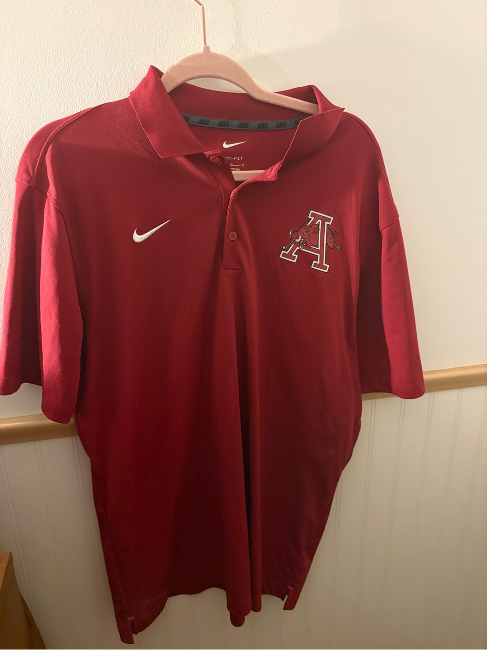 Nike Arkansas Razorbacks Dri-FIT Performance Polo Men’s Large Red NCAA